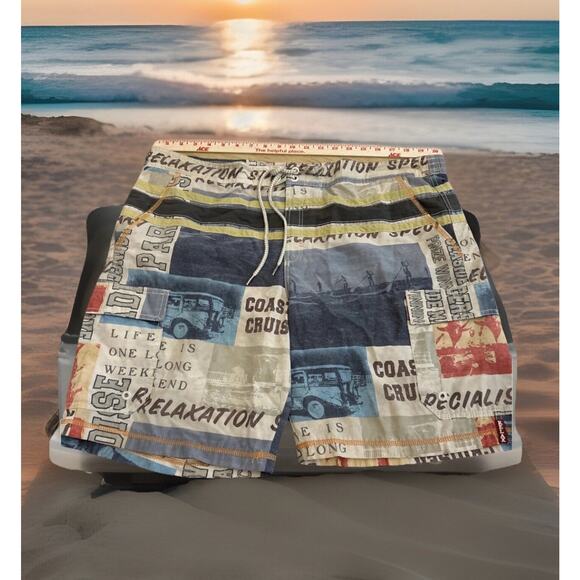 Tommy Bahama Relax Mens Shorts Swim Trunks Shark Fish Bathing Suit Lined XL - Picture 1 of 8